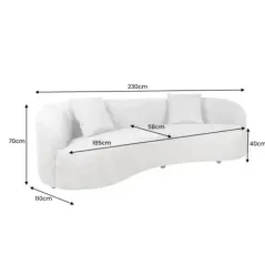Invicta Sofa ATELIER L 3 osobowa beżowe bouclé 230cm / 46546