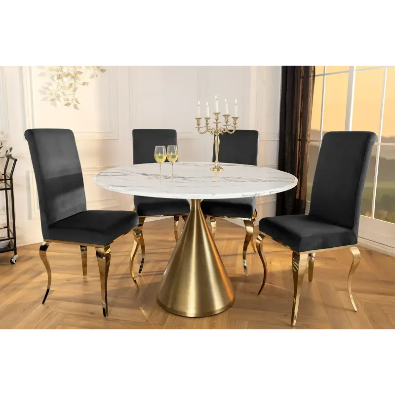 Invicta Stół okrągły ELEGANCIA blat optyka marmuru Ø 130cm / 45898