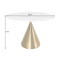 Invicta Stół okrągły ELEGANCIA blat optyka marmuru Ø 130cm / 45898