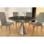 Invicta Stół okrągły ELEGANCIA czarny blat optyka marmuru Ø 130cm / 45899