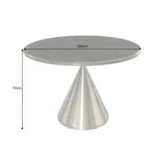 Invicta Stół okrągły ELEGANCIA czarny blat optyka marmuru Ø 130cm / 45899