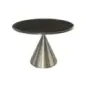 Invicta Stół okrągły ELEGANCIA czarny blat optyka marmuru Ø 130cm / 45899