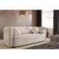 Invicta Sofa tapicerowana ART DECO 3 osobowa beżowe bouclé 200cm / 44509