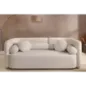Invicta Sofa tapicerowana ART DECO 3 osobowa beżowe bouclé 200cm / 44509