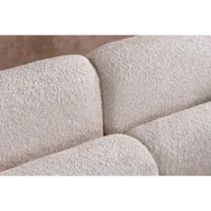 Invicta Sofa tapicerowana ART DECO 3 osobowa beżowe bouclé 200cm / 44509