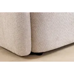 Invicta Sofa tapicerowana ART DECO 3 osobowa beżowe bouclé 200cm / 44509