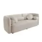 Invicta Sofa tapicerowana ART DECO 3 osobowa beżowe bouclé 200cm / 44509