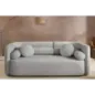 Invicta Sofa tapicerowana ART DECO 3 osobowa szare bouclé 200cm / 44508