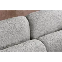 Invicta Sofa tapicerowana ART DECO 3 osobowa szare bouclé 200cm / 44508