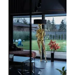Lampa podłogowa LADY WOMAN GOLD & BLACK z abażurem 180cm