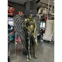 Lampa podłogowa LADY SEXI ANGEL GOLD & BLACK z abażurem 180cm