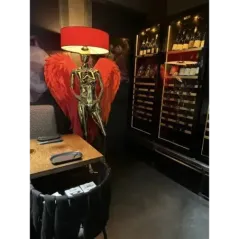 Lampa podłogowa LADY ANGEL GOLD & RED z abażurem 180cm