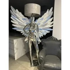 Lampa podłogowa LADY ANGEL SILVER & WHITE 180cm