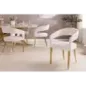 Invicta Krzesło BOUTIQUE beżowa tkanina strukturalna ze złotymi nogami / 45923