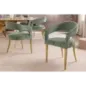Invicta Krzesło BOUTIQUE zielona tkanina strukturalna ze złotymi nogami / 45924