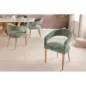 Invicta Krzesło BOUTIQUE zielona tkanina strukturalna ze złotymi nogami / 45924
