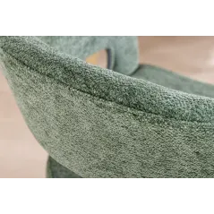Invicta  Krzesło BOUTIQUE Zielone tkanina strukturalna ze złotymi nogami / 45924