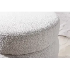 Invicta Pufa VOQUE bouclé kremowo-biała 50cm / 43524