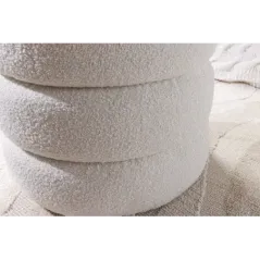 Invicta Pufa VOQUE bouclé kremowo-biała 50cm / 43524