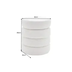 Invicta Pufa VOQUE bouclé kremowo-biała 50cm / 43524