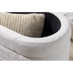 Invicta Ławka do siedzenia VOQUE kremowo-białe bouclé 115cm / 43387
