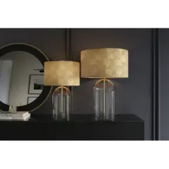 Invicta Lampa stołowa CLASSICO klosz biało złoty 50cm / 46013