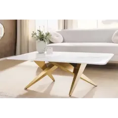 Invicta Stolik kawowy ART LIVING ceramiczny biały blat 130cm / 46204