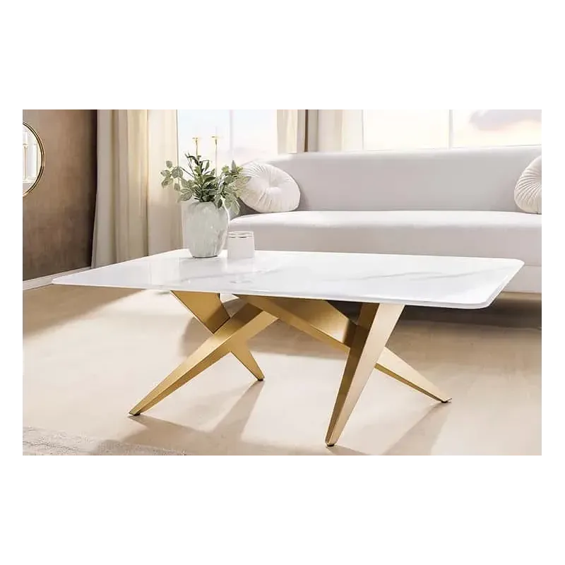 Invicta Stolik kawowy ART LIVING ceramiczny biały blat 130cm / 46204 Invicta Stolik kawowy ART LIVING ceramiczny biały blat 130cm / 46204
