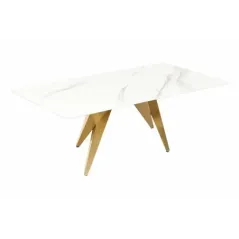 Invicta Stolik kawowy ART LIVING ceramiczny biały blat 130cm / 46204