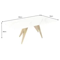 Invicta Stolik kawowy ART LIVING ceramiczny biały blat 130cm / 46204