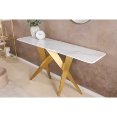 Invicta Konsola ART LIVING ceramiczny biały blat 140cm / 46203