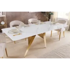 Invicta Stół do jadalni ART LIVING ceramiczny optyka białego marmuru 200cm / 462023