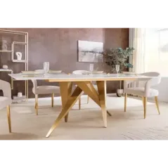 Invicta Stół do jadalni ART LIVING ceramiczny optyka białego marmuru 200cm / 462023