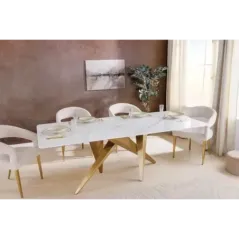 Invicta Stół do jadalni ART LIVING ceramiczny optyka białego marmuru 200cm / 462023