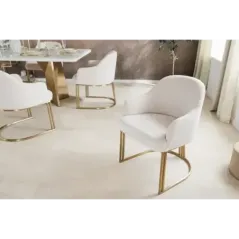 Invicta Krzesło EXTRAVAGANCIA jasnobeżowe z podłokietnikami 60cm / 46201