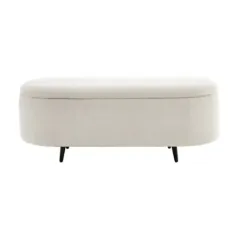 Invicta Ławka do siedzenia VOQUE kremowo-białe bouclé 110cm / 45255