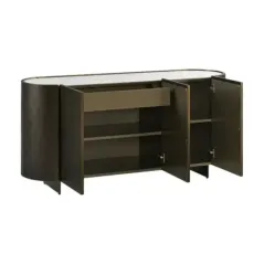 Invicta Komoda REFLECTION efekt 3D brąz z blatem w optyce marmuru 150cm / 46502