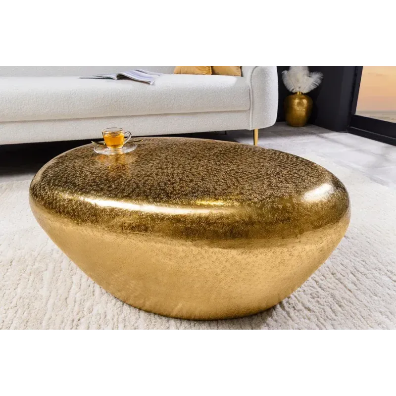 Invicta Stolik kawowy STONE złoty 75cm / 44852