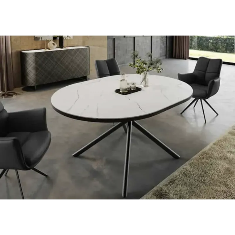 Invicta Stół ceramiczny MIKADO optyka białego marmuru 120 - 160cm / 46503 Invicta Stół ceramiczny MIKADO optyka białego marmuru 120 - 160cm / 46503