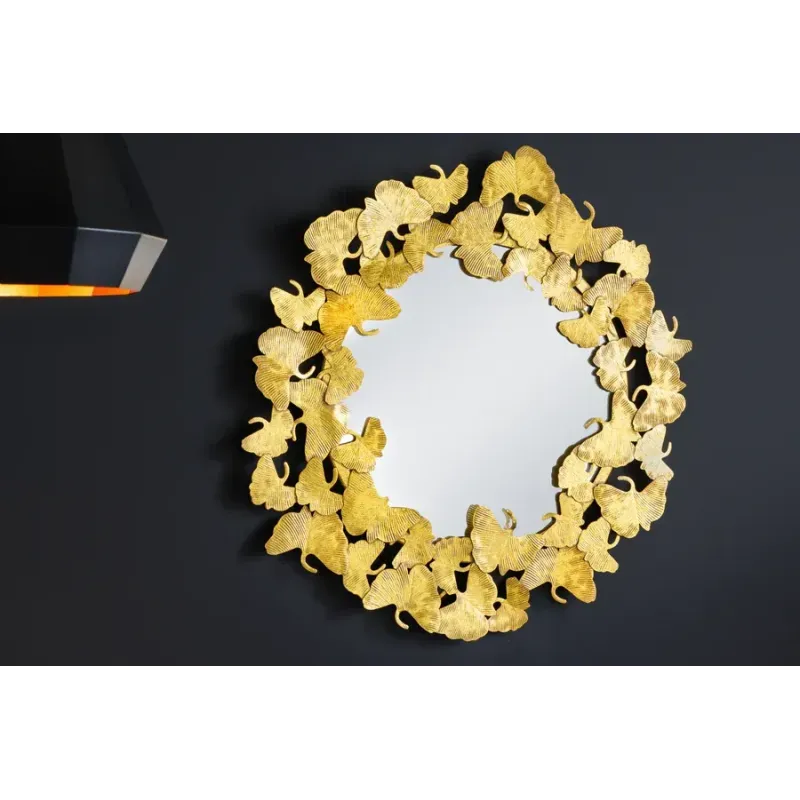 Invicta Lustro ścienne LIŚCIE GINKGO złote 70cm / 42779