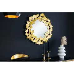 Invicta Lustro ścienne LIŚCIE GINKGO złote 70cm / 42779