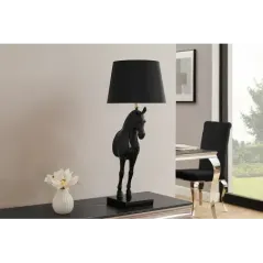 Invicta Lampa stołowa BLACK BEAUTY rzeźba konia 75cm / 45665