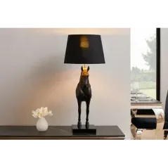 Invicta Lampa stołowa BLACK BEAUTY rzeźba konia 75cm / 45665