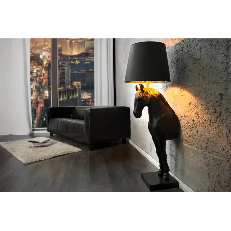 Invicta Lampa stołowa BLACK BEAUTY rzeźba konia 130cm / 6530082