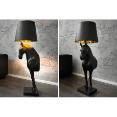 Invicta Lampa stołowa BLACK BEAUTY rzeźba konia 130cm / 6530082