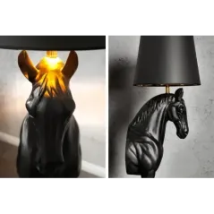 Invicta Lampa stołowa BLACK BEAUTY rzeźba konia 130cm / 6530082