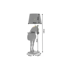 Invicta Lampa stołowa BLACK BEAUTY rzeźba konia 130cm / 6530082