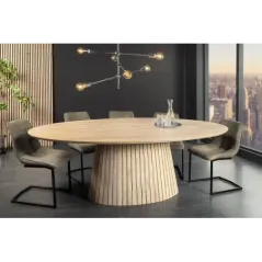 Invicta Stół do jadalni ART DECO owalny z drewna mango 220cm / 44563