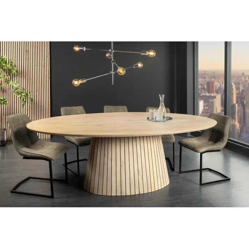 Invicta Stół do jadalni ART DECO owalny z drewna mango 220cm / 44563