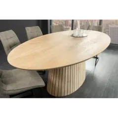 Invicta Stół do jadalni ART DECO owalny z drewna mango 220cm / 44563